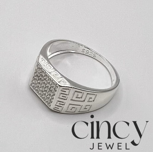 925 Sterling Silver Zircon Ring for Men - Free Shipping